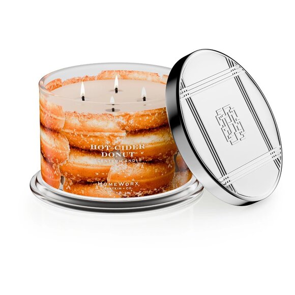 HOT CIDER DONUT HARRY SLATKIN HOMEWORX 4 WICK 18oz CANDLE apple sugar vanilla - Picture 1 of 3